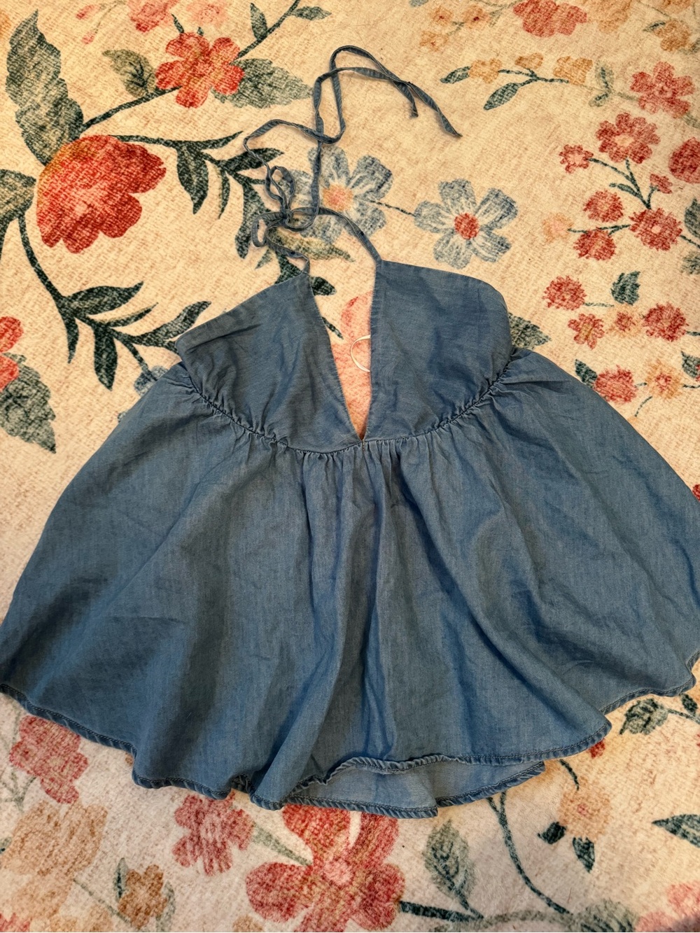 Divided H&M Light Denim Blue Halterneck Top